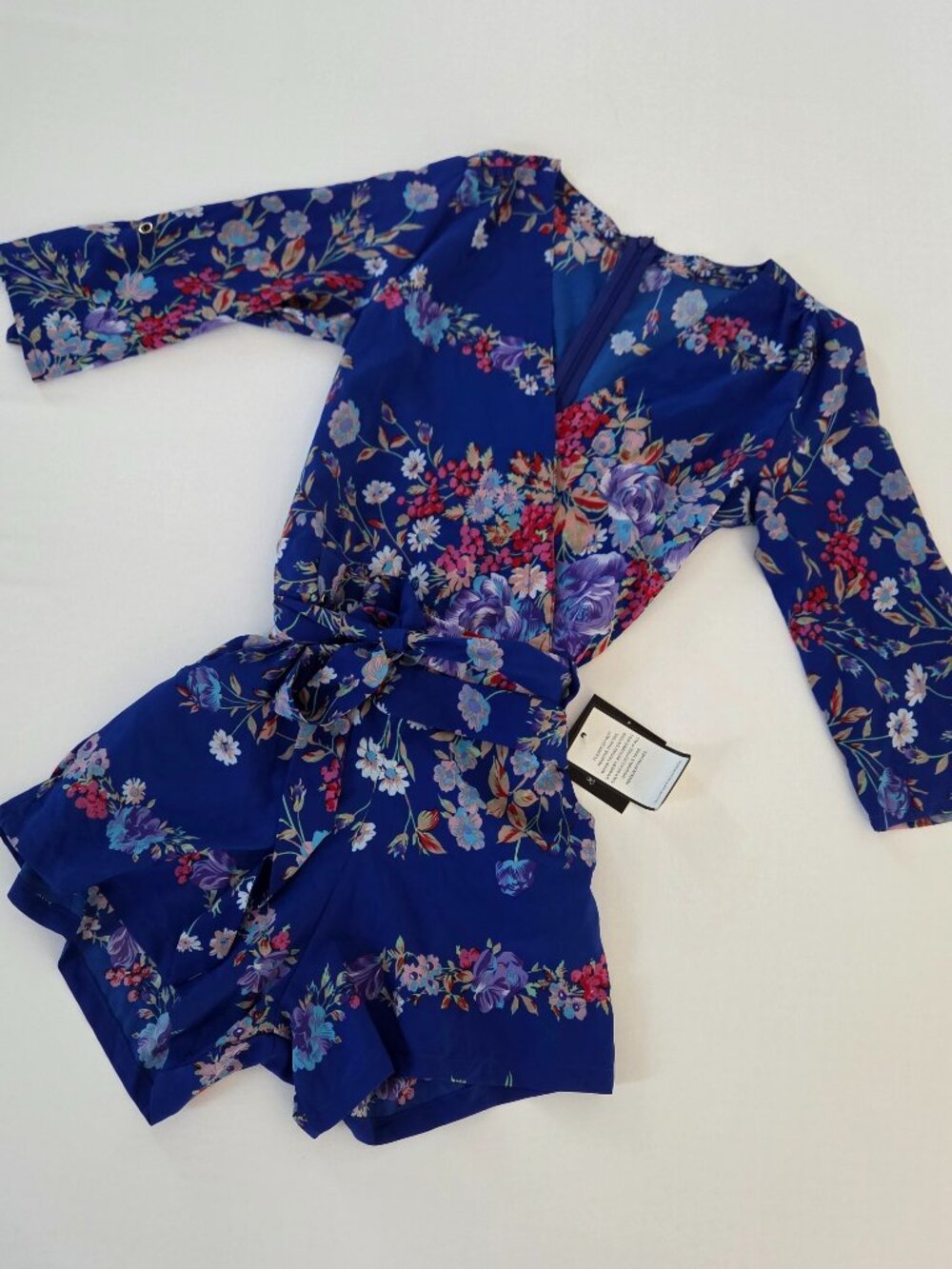 Goodnigh Macaroon Romper / Jumper with bow tie at waist and pockets NWT
